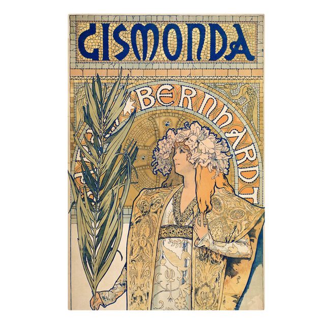 Moderne Leinwandbilder Wohnzimmer Alfons Mucha - Plakat für Theaterstück Gismonda