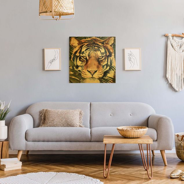 Wandbilder Löwe Tiger im Dschungel