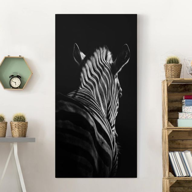 Wandbilder XXL Dunkle Zebra Silhouette
