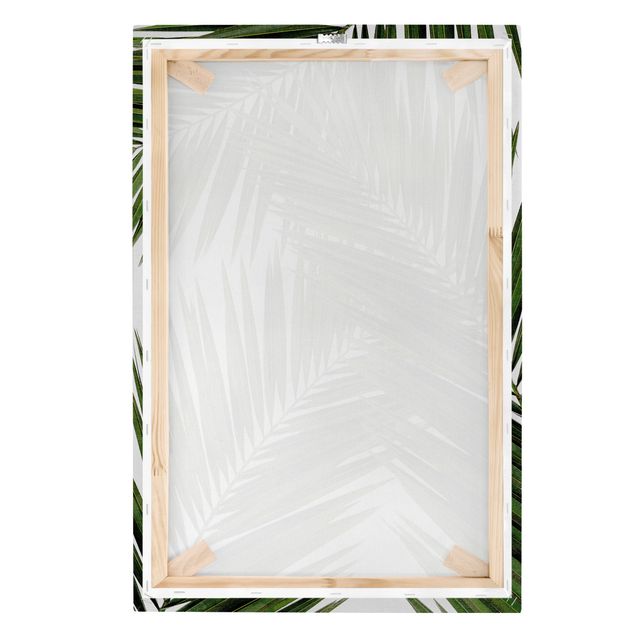 Schöne Leinwandbilder Blick durch grüne Palmenblätter