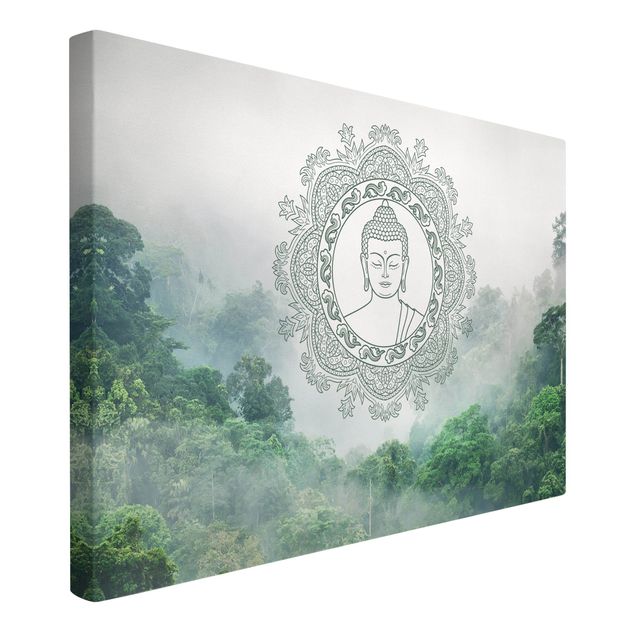 Leinwand Buddha Buddha Mandala im Nebel