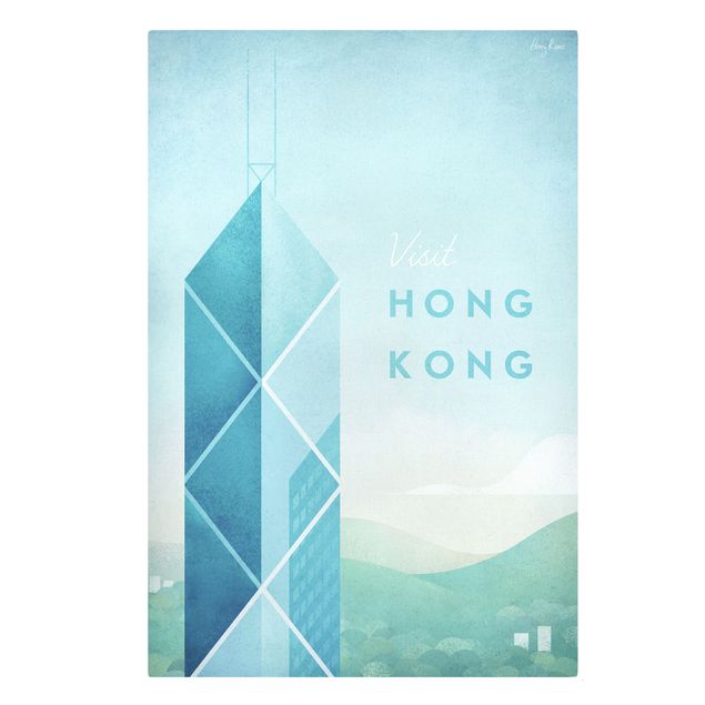 Leinwandbilder Skyline Reiseposter - Hong Kong
