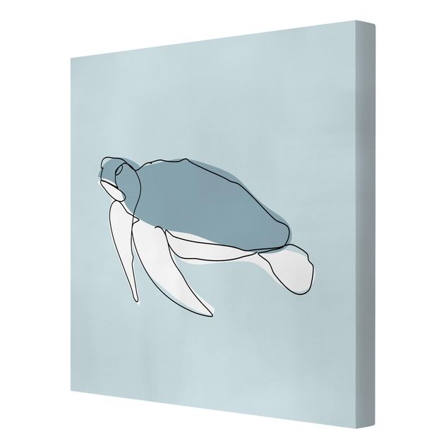 Wandbilder Tiere Schildkröte Line Art