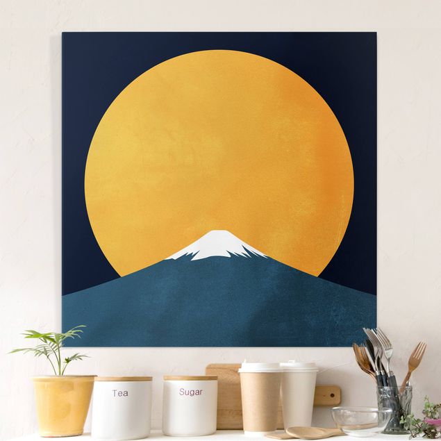 Wandbilder XXL Sonne, Mond und Berge
