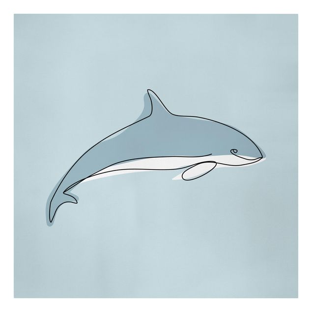 Leinwandbild Kunstdruck Delfin Line Art
