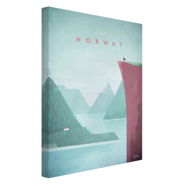 Kunstdrucke auf Leinwand Reiseposter - Norwegen