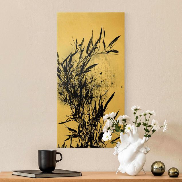 Wandbilder XXL Grafische Pflanzenwelt - Schwarzer Bambus