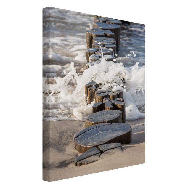 Kunstdrucke auf Leinwand Wellenbrecher am Strand