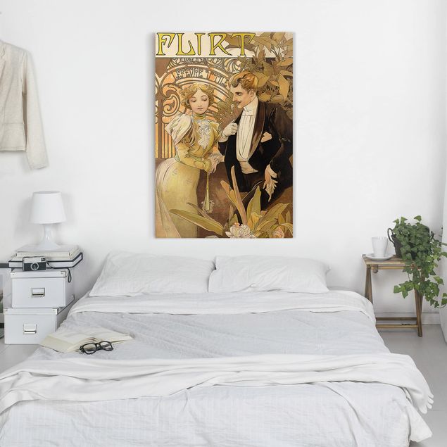 Leinwand Kunstdruck Alfons Mucha - Werbeplakat für Flirt Biscuits