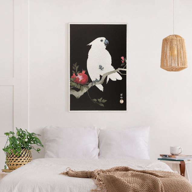 Leinwand Vogel Asiatische Vintage Illustration Weißer Kakadu