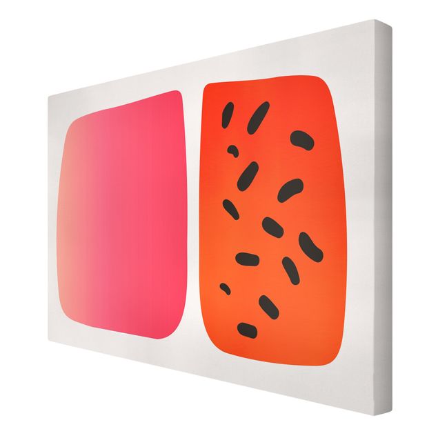 Bilder auf Leinwand Abstrakte Formen - Melone und Rosa