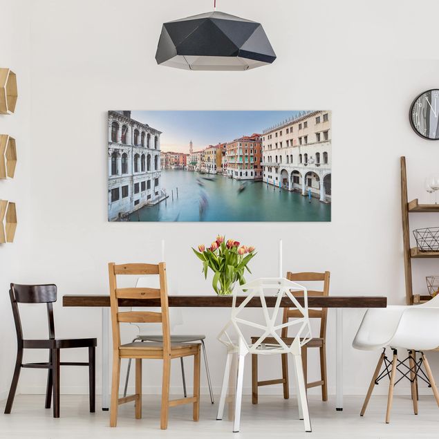 Wandbilder Wohnzimmer modern Canale Grande Blick von der Rialtobrücke Venedig
