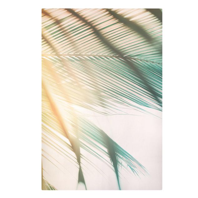 Bilder für die Wand Tropische Pflanzen Palmen bei Sonnenuntergang II
