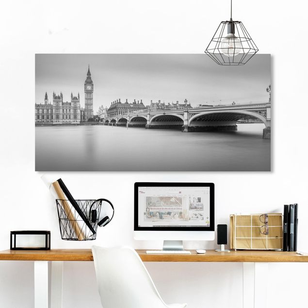 Leinwand London Westminster Brücke und Big Ben