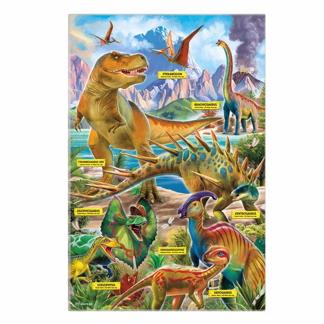 Leinwandbilder Die Dinosaurierarten