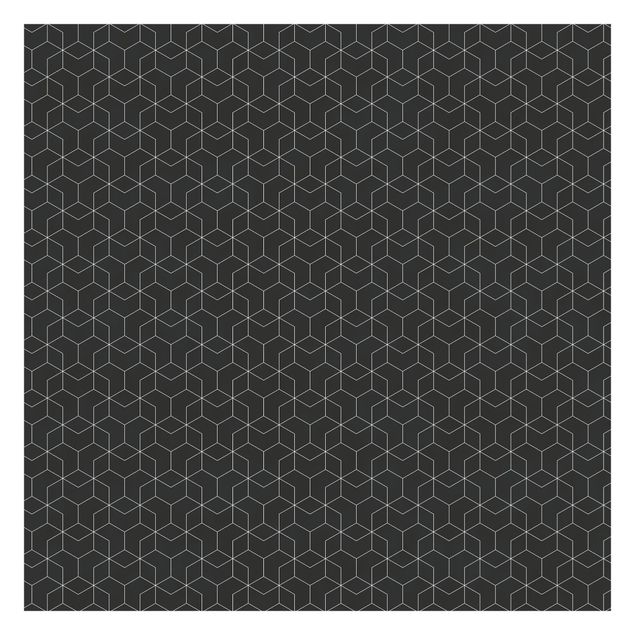 Wandtapete schwarz Dreidimensionale Würfel Muster
