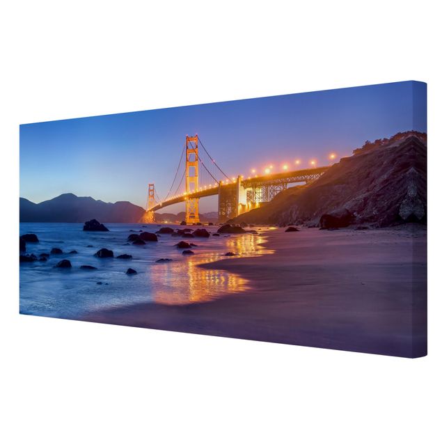 Bilder auf Leinwand Golden Gate Bridge am Abend