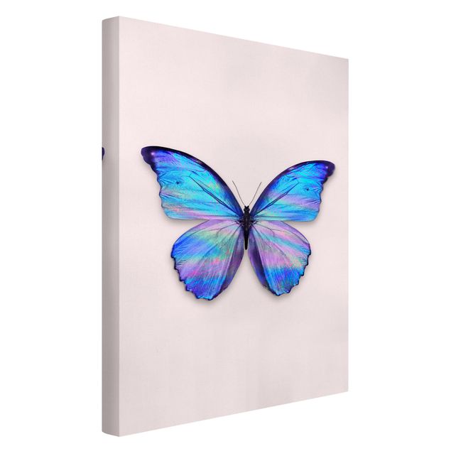 Leinwandbild Kunstdruck Holografischer Schmetterling