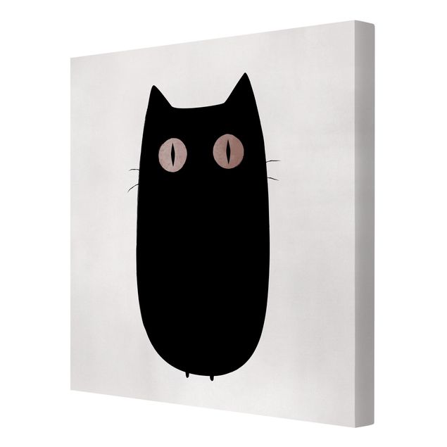 Tierbilder auf Leinwand Schwarze Katze Illustration