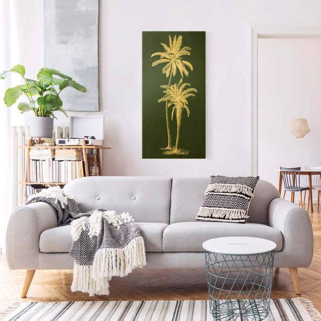 Wandbilder Natur Illustration Palmen auf Grün