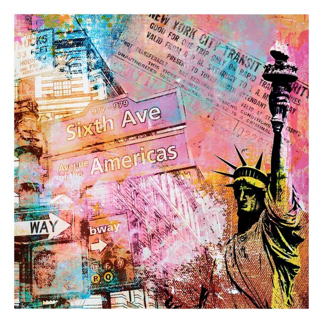 Leinwandbilder Sprüche Sixth Avenue New York Collage