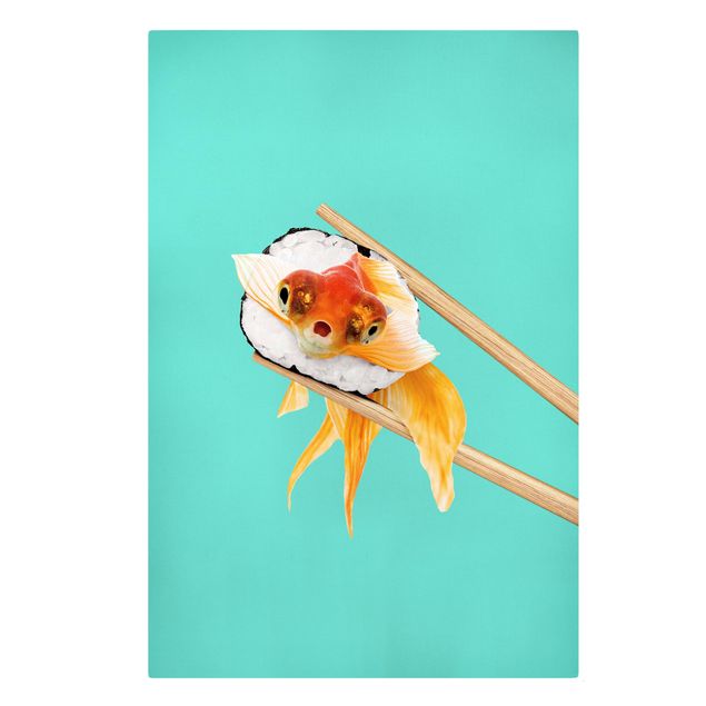Leinwandbilder Tier Sushi mit Goldfisch