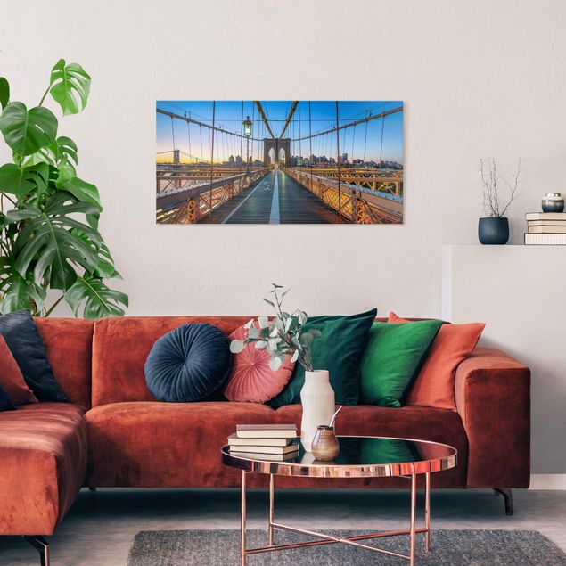 Leinwandbilder New York Morgenblick von der Brooklyn Bridge