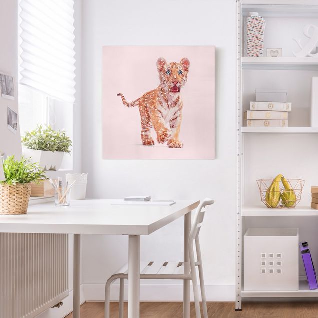 Wandbilder Tiere Tiger mit Glitzer