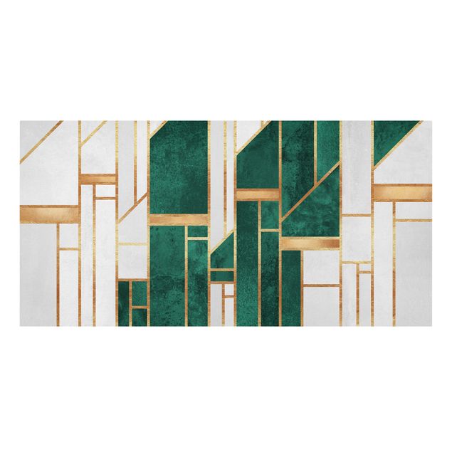 Leinwandbilder Muster Emerald und Gold Geometrie