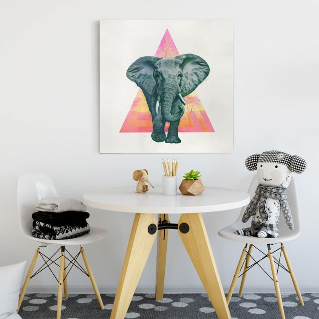 Leinwandbilder Elefanten Illustration Elefant vor Dreieck Malerei