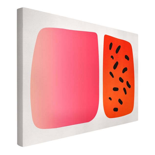 Leinwand Kunstdruck Abstrakte Formen - Melone und Rosa