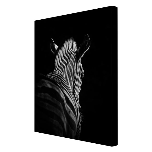 Moderne Leinwandbilder Wohnzimmer Dunkle Zebra Silhouette