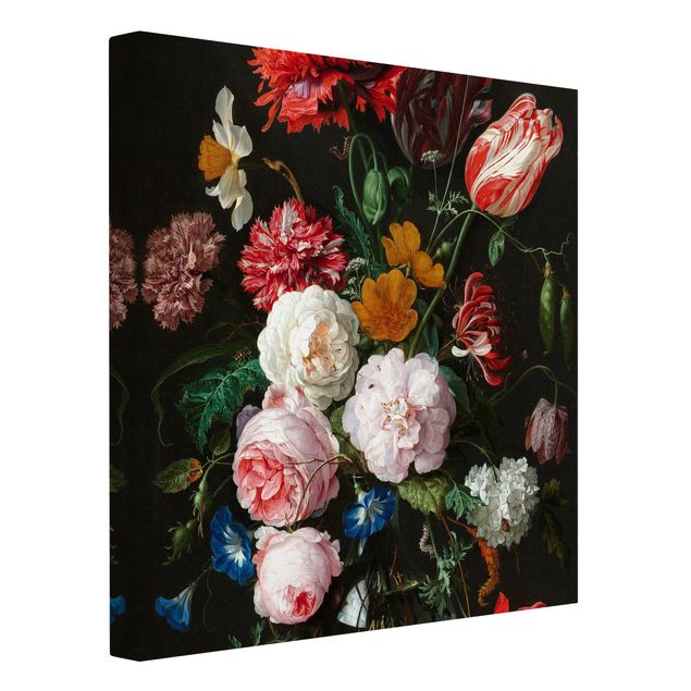 Kunstdrucke auf Leinwand Jan Davidsz de Heem - Stillleben mit Blumen in einer Glasvase
