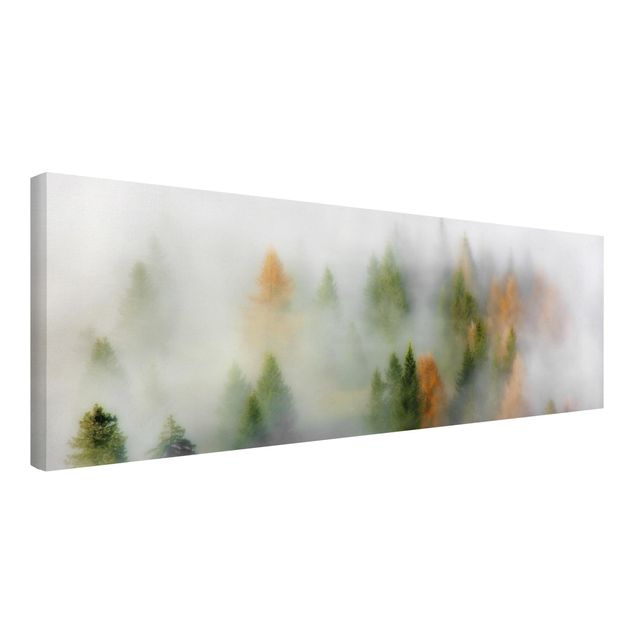 Wandbilder Wohnzimmer modern Nebelwald im Herbst