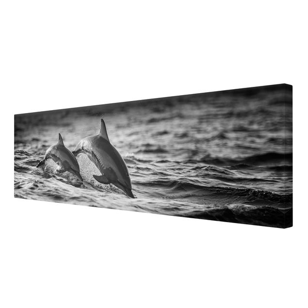 Leinwandbilder Wohnzimmer modern Zwei springende Delfine