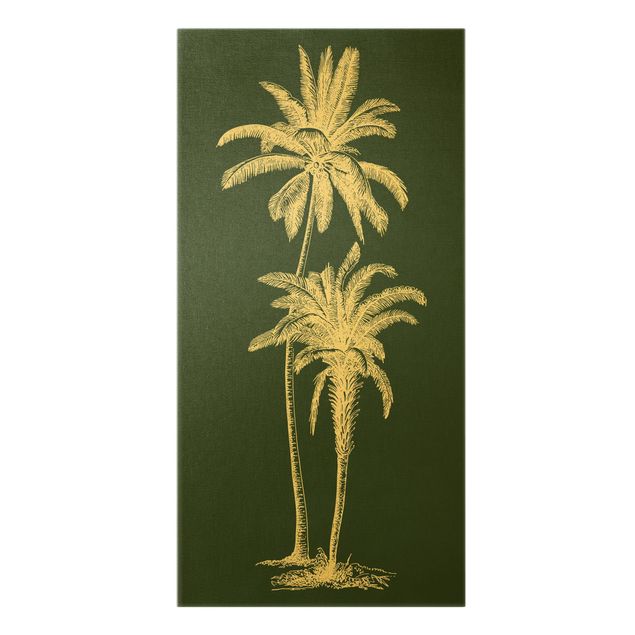 Wandbilder Illustration Palmen auf Grün