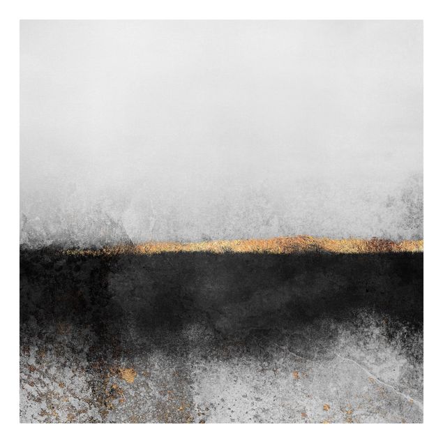Leinwandbilder Schwarz-Weiß Abstrakter Goldener Horizont Schwarz Weiß