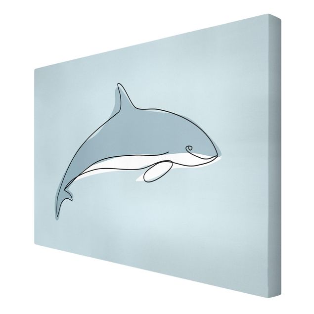 Wandbilder Tiere Delfin Line Art