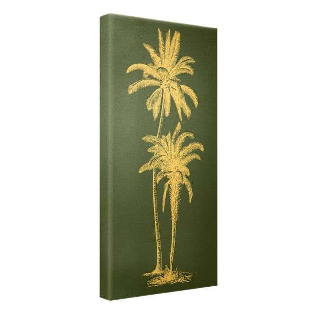 Leinwandbilder Illustration Palmen auf Grün