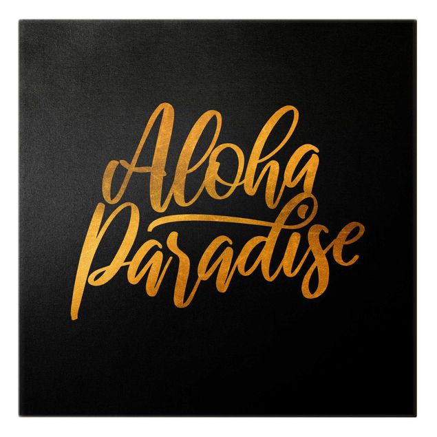 Bilder für die Wand Gold - Aloha Paradise auf Schwarz