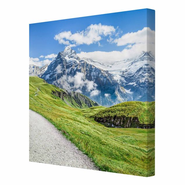 Moderne Leinwandbilder Wohnzimmer Grindelwald Panorama
