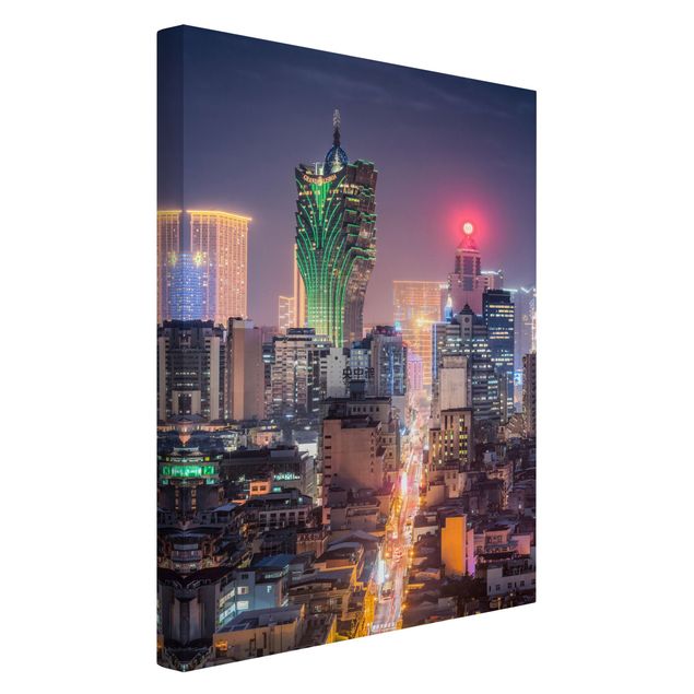 Leinwandbilder Skyline Nachtlichter von Macau