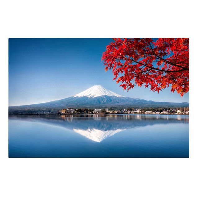 Wandbilder Skyline Berg Fuji im Herbst