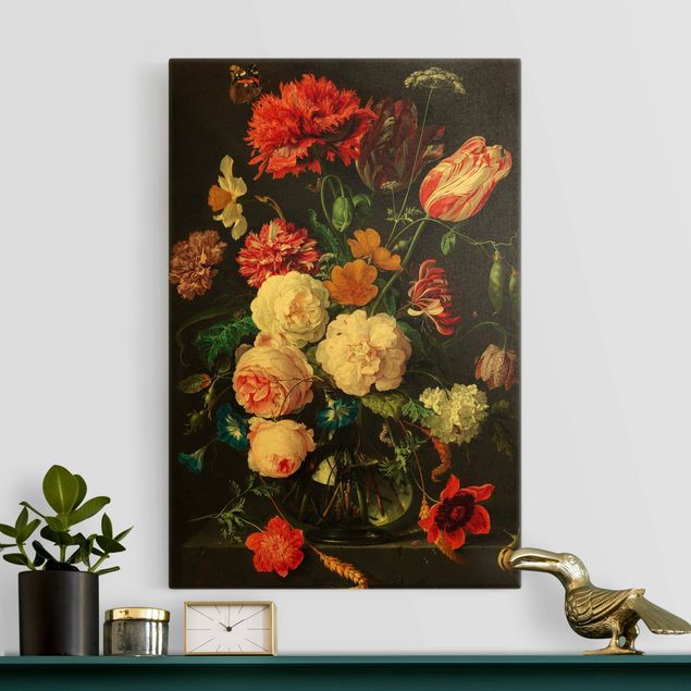 Wandbilder XXL Jan Davidsz de Heem - Stillleben mit Blumen in einer Glasvase