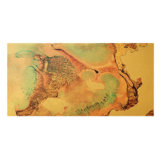 Kunstdrucke auf Leinwand Goldenes Aquarell Rosé