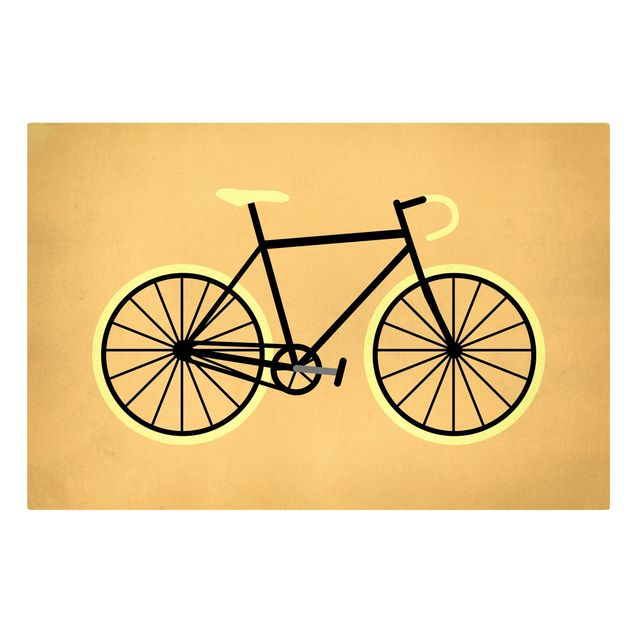 Leinwandbilder Fahrrad in Gelb
