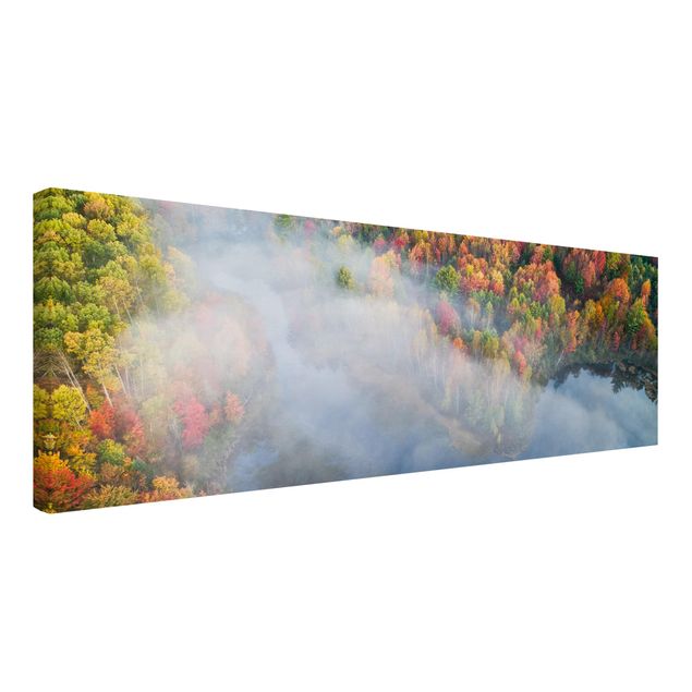 Moderne Leinwandbilder Wohnzimmer Luftbild - Herbst Symphonie