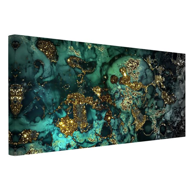Wandbilder Natur Goldene Meeres-Inseln Abstrakt