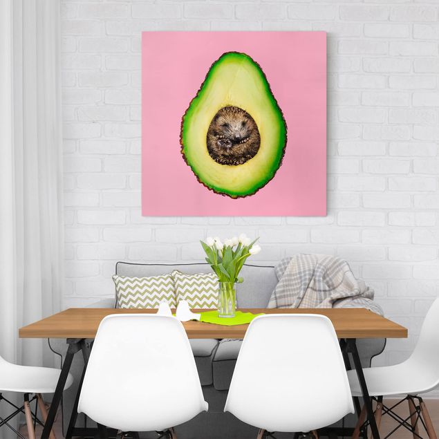 Wandbilder Tiere Avocado mit Igel