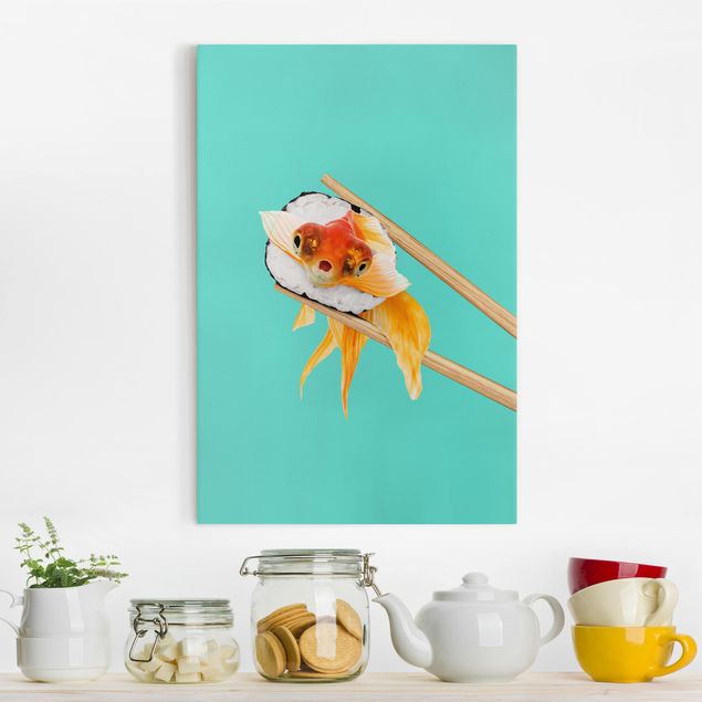 Leinwandbilder Fische Sushi mit Goldfisch